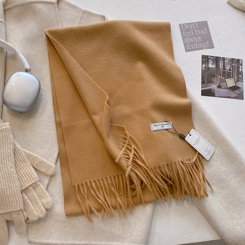 Women's Comfy Soft Plain Tassel Scarf Shawls