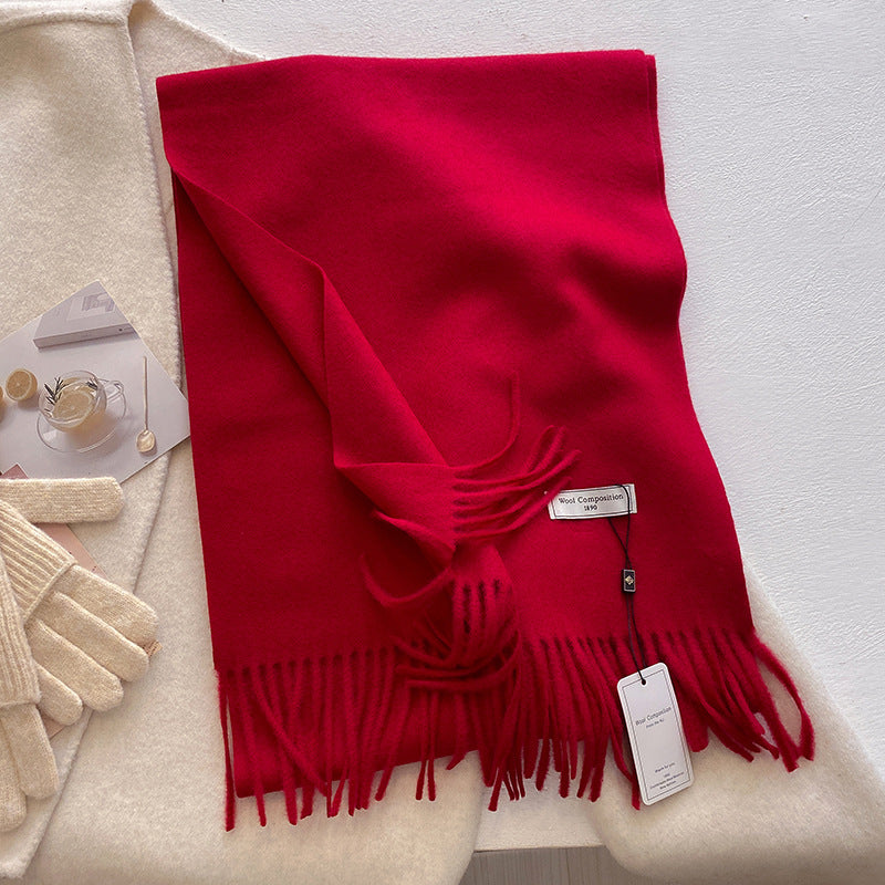Women's Comfy Soft Plain Tassel Scarf Shawls