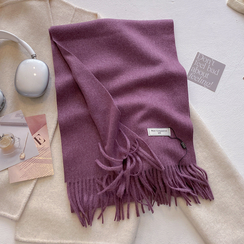 Women's Comfy Soft Plain Tassel Scarf Shawls