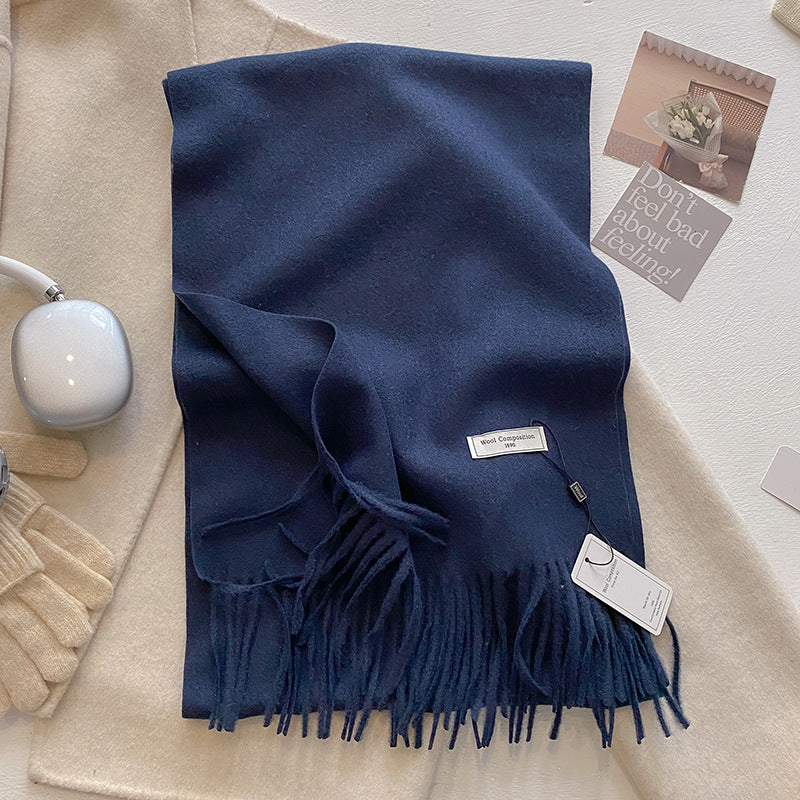 Women's Comfy Soft Plain Tassel Scarf Shawls