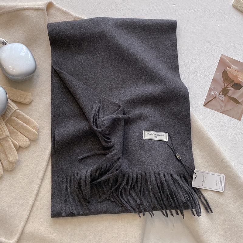 Women's Comfy Soft Plain Tassel Scarf Shawls
