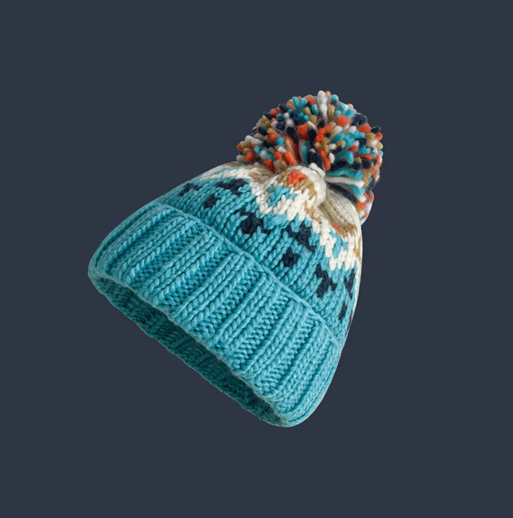 Women's Cozy Snowflake Pom Beanie