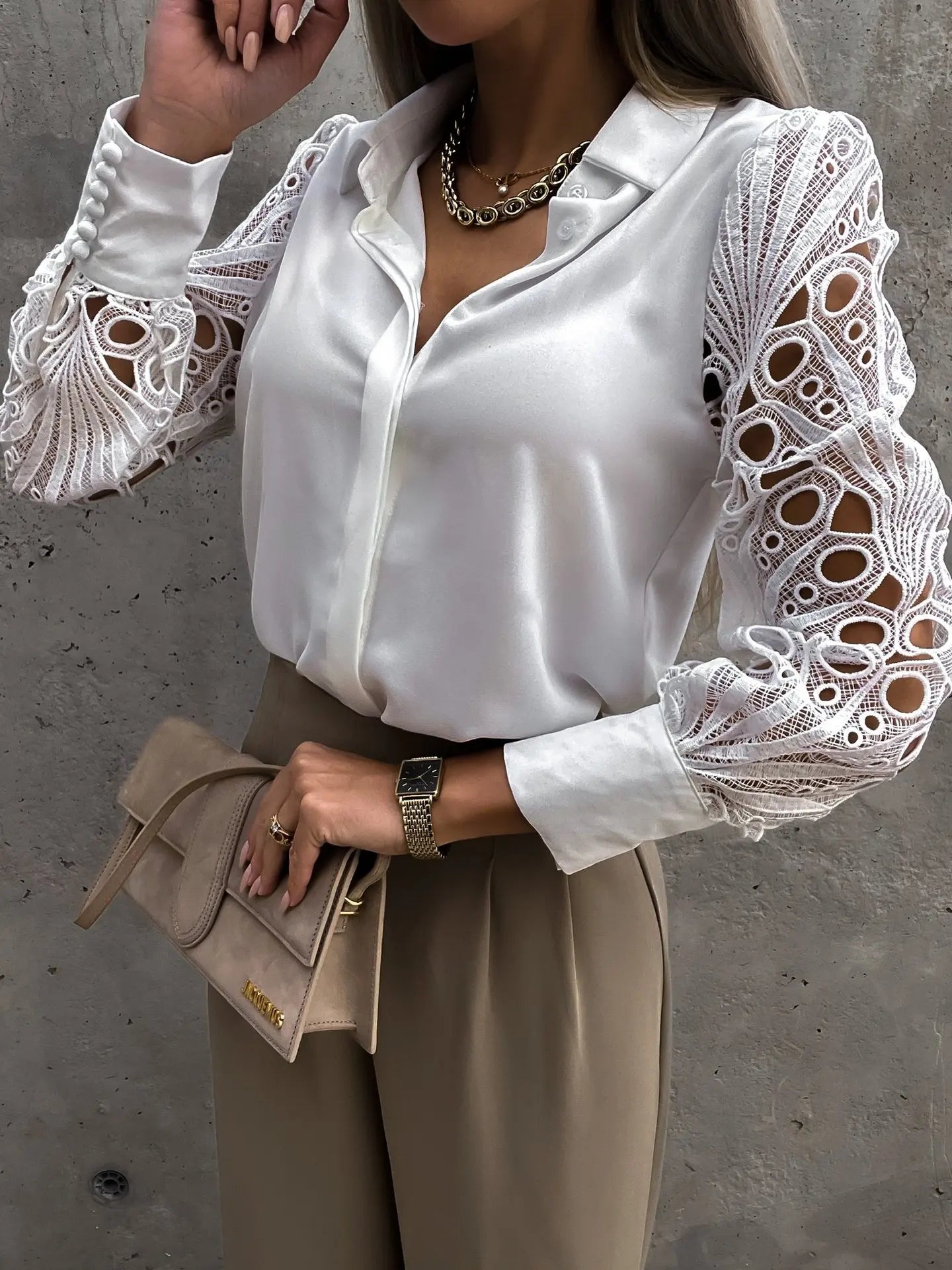 Women's Sophisticated Blouse with Exquisite Sleeves