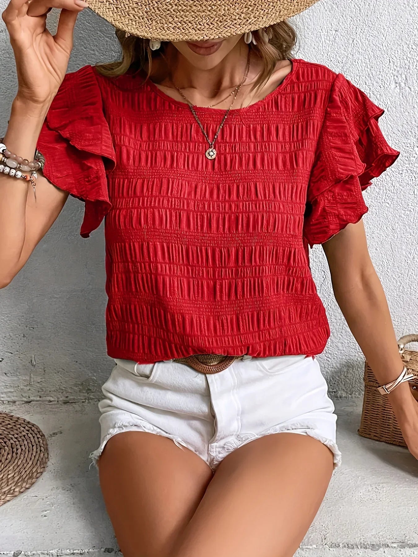 Women's Light & Breezy Blouse with Fun Ruffles