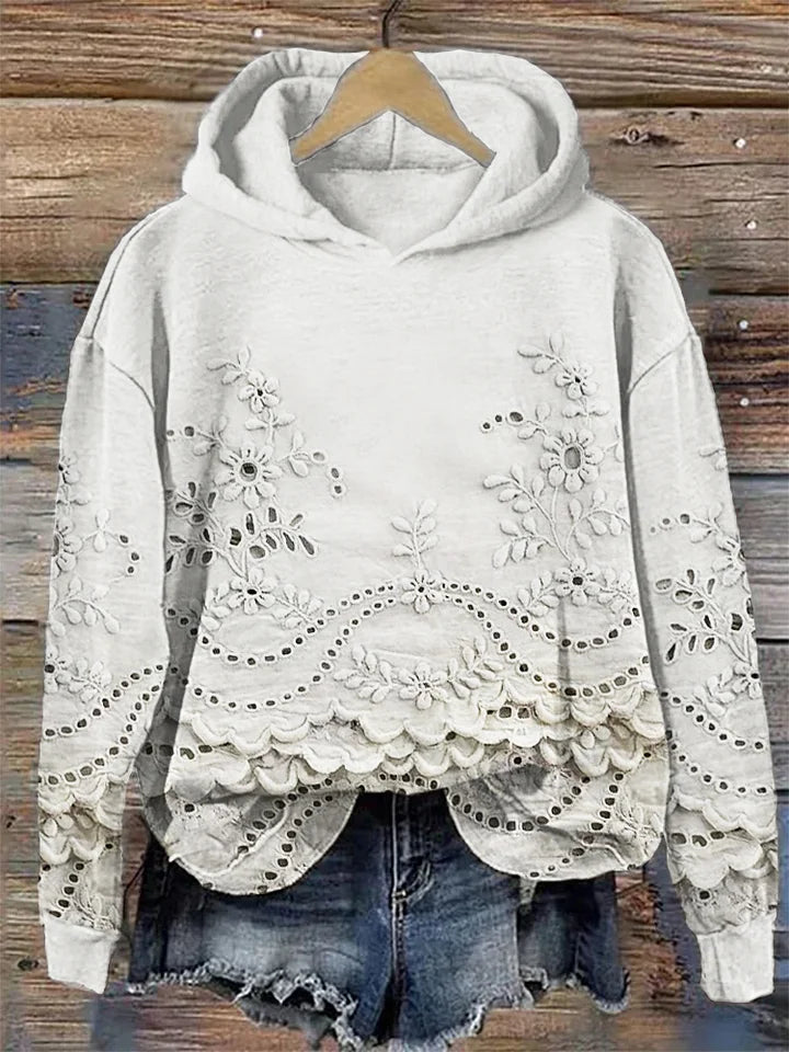 Women's Chic Floral Hoodie