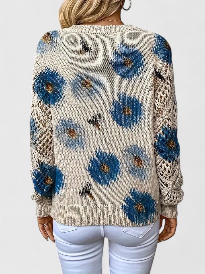 Women's Elegant Floral Pullover