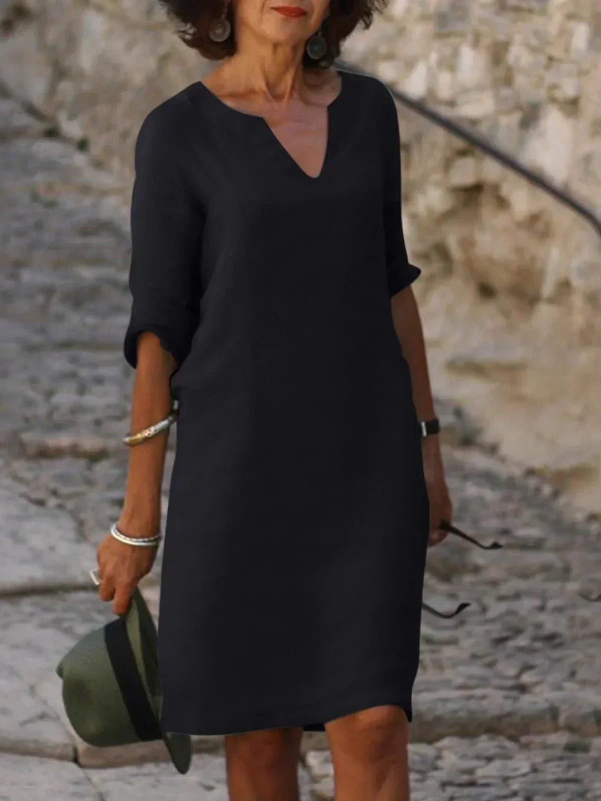 Women's Elegant Dress with V-Neck