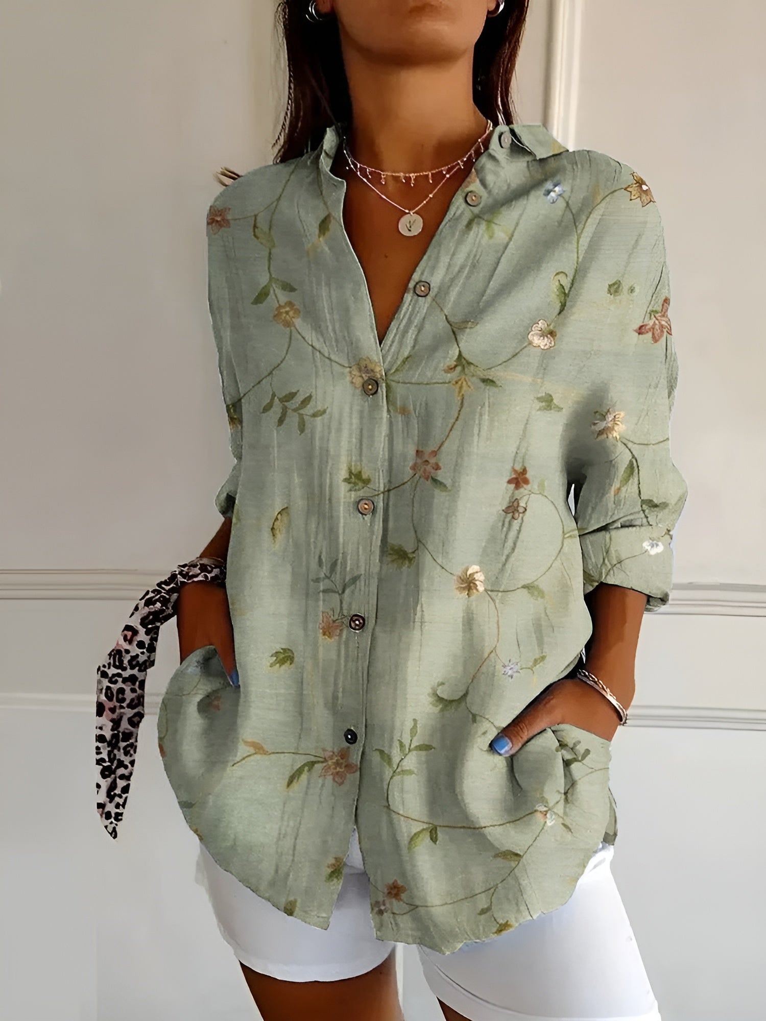Women's Chic Blouse with Whimsical Prints