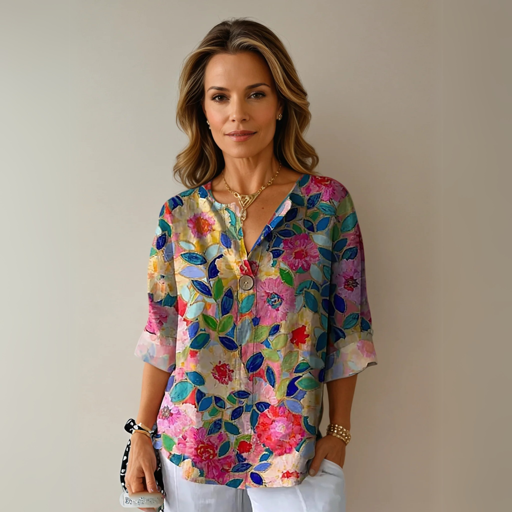 Women's Chic Floral Print Blouse